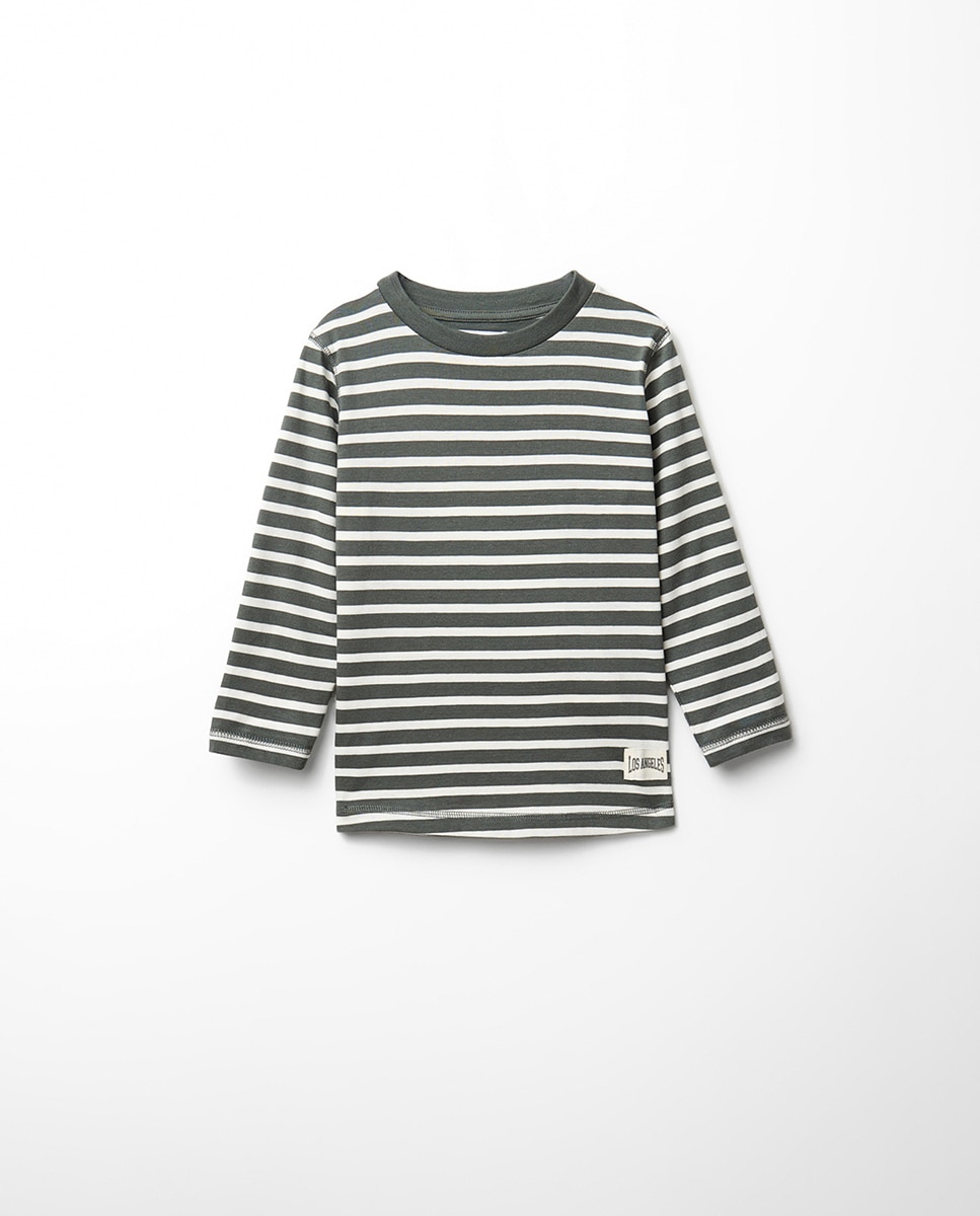 Camiseta básica rayas - Sfera - Verde Salvia Verde Salvia-1