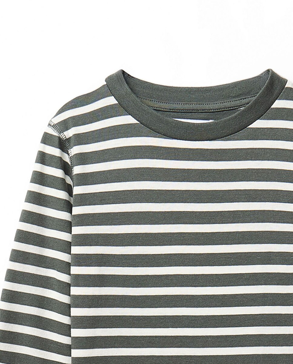 Camiseta básica rayas - Sfera - Verde Salvia Verde Salvia-3