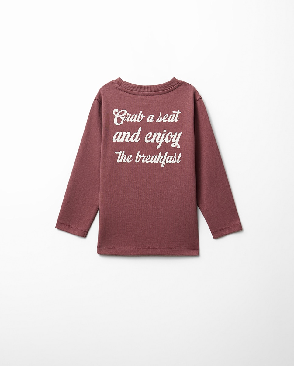 T-shirt breakfast Sfera Bordeaux-4
