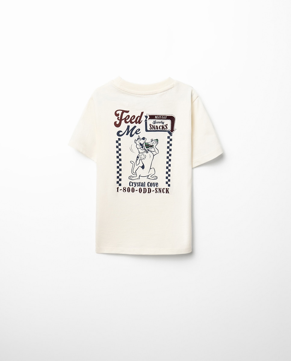 T-shirt com Estampado Scooby Doo Sfera Branco-marfim-4