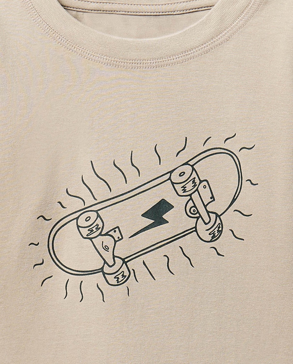 T-shirt com Estampado Básico Sfera 850 Pedra-2