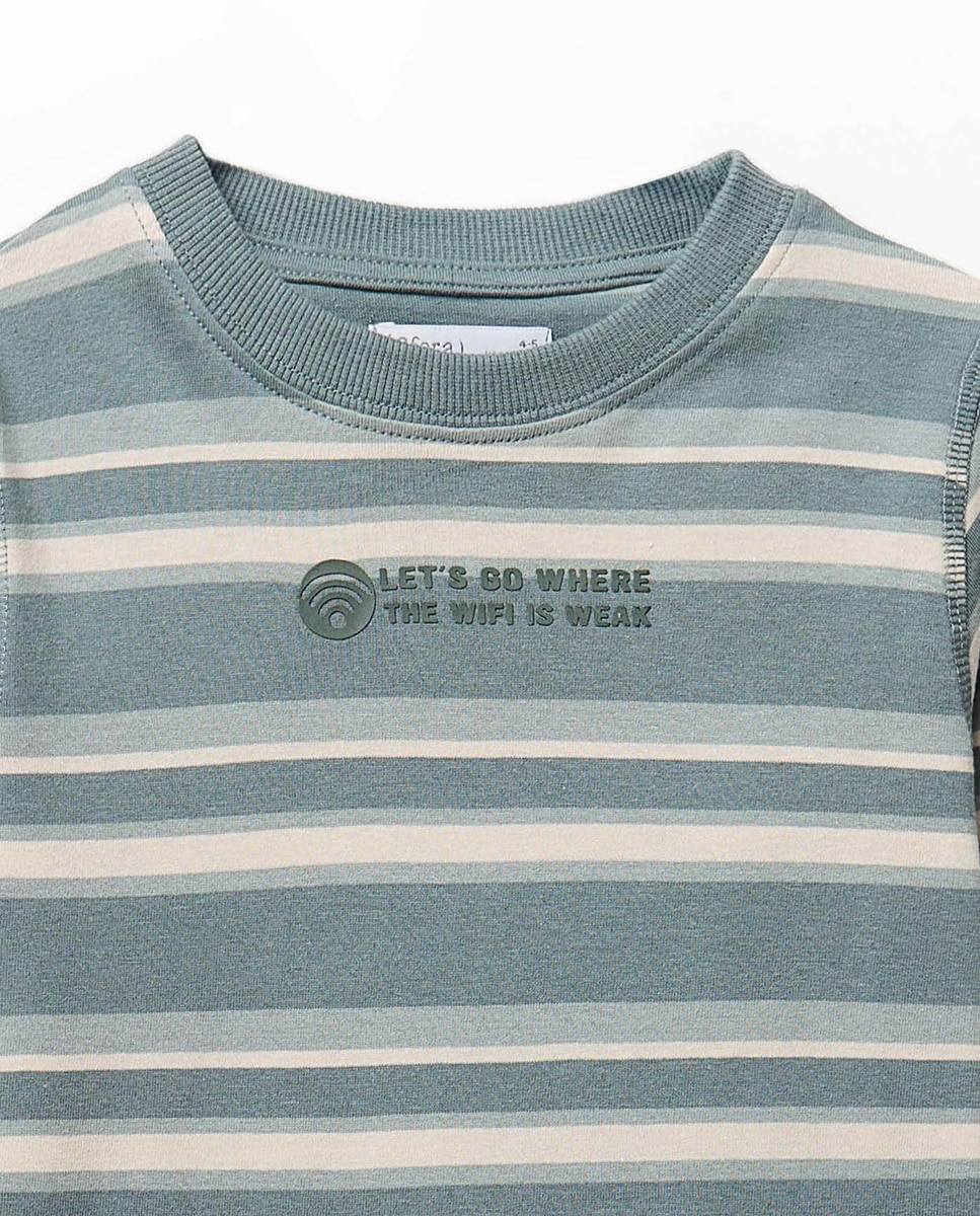 T-shirt às riscas 530 Verde Escuro-2