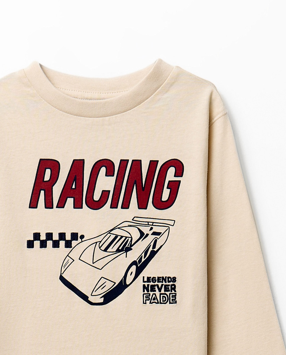 T-shirt Racing Branco-marfim-2