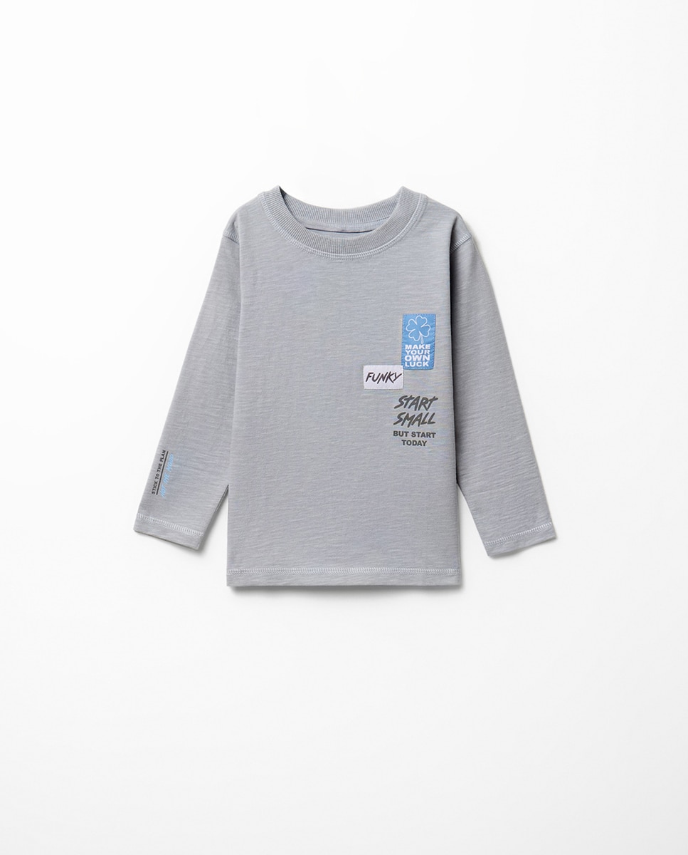 Camiseta textura - Sfera - Gris claro Gris claro-1