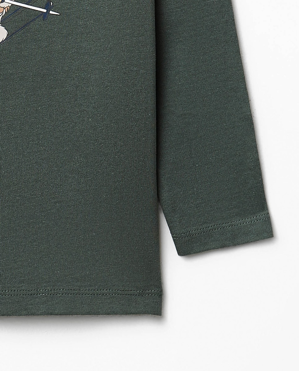 T-shirt com Estampado Gremlins 530 Verde Escuro-3