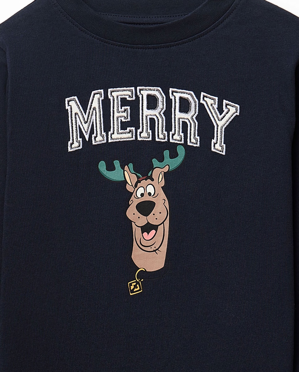 T-shirt com Estampado Scooby Doo Azul-marinho-2