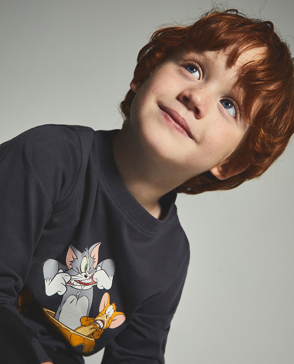 T-shirt com Estampado Tom and Jerry 830 Antracite-3