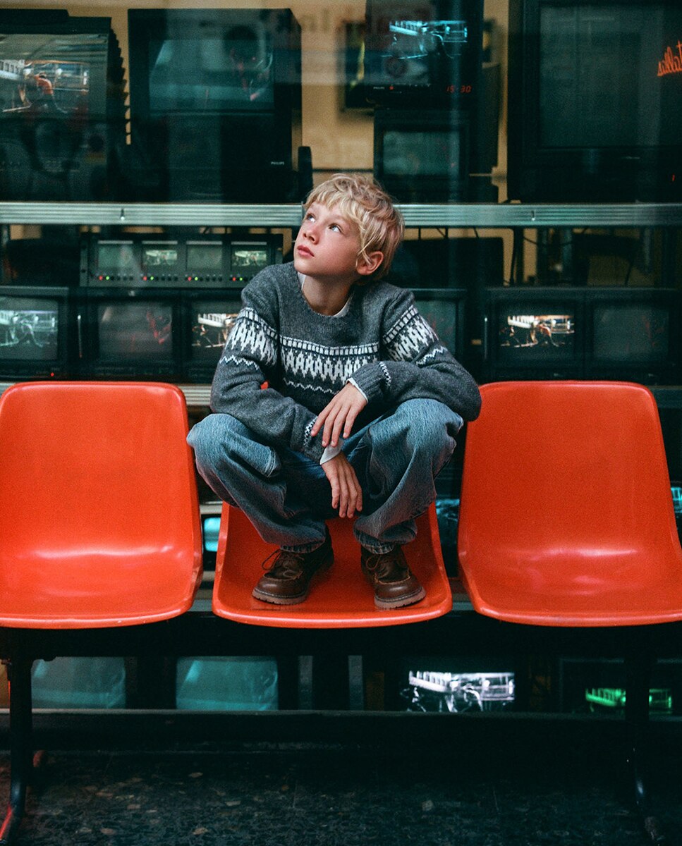 Camisola de malha jacquard Cinzento-escuro-3