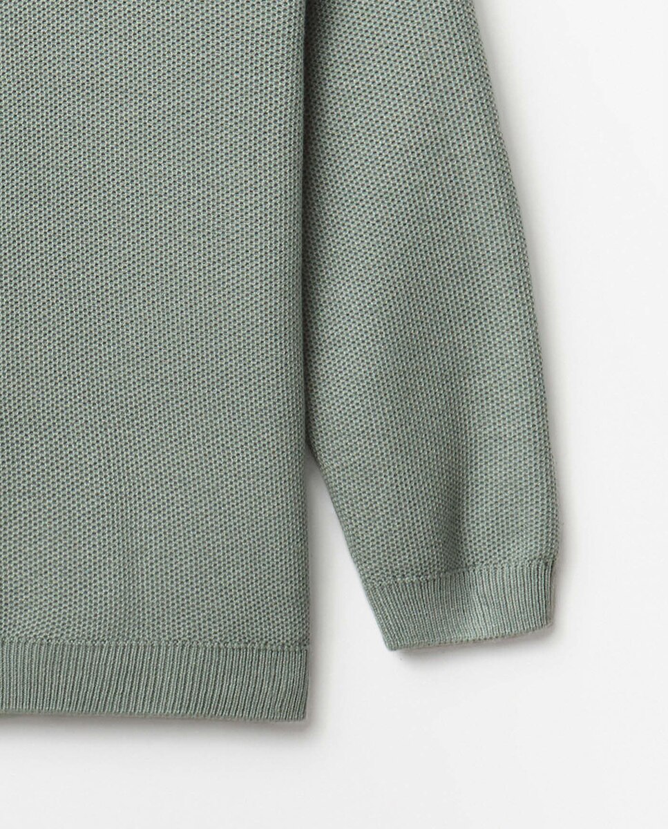 Camisola de Malha Básica Verde-claro-3