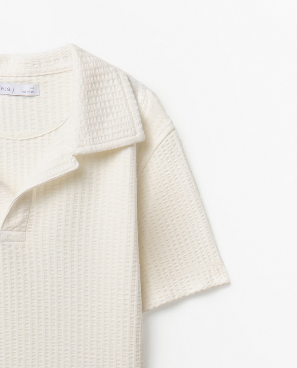 Polo com Textura Branco-marfim-5