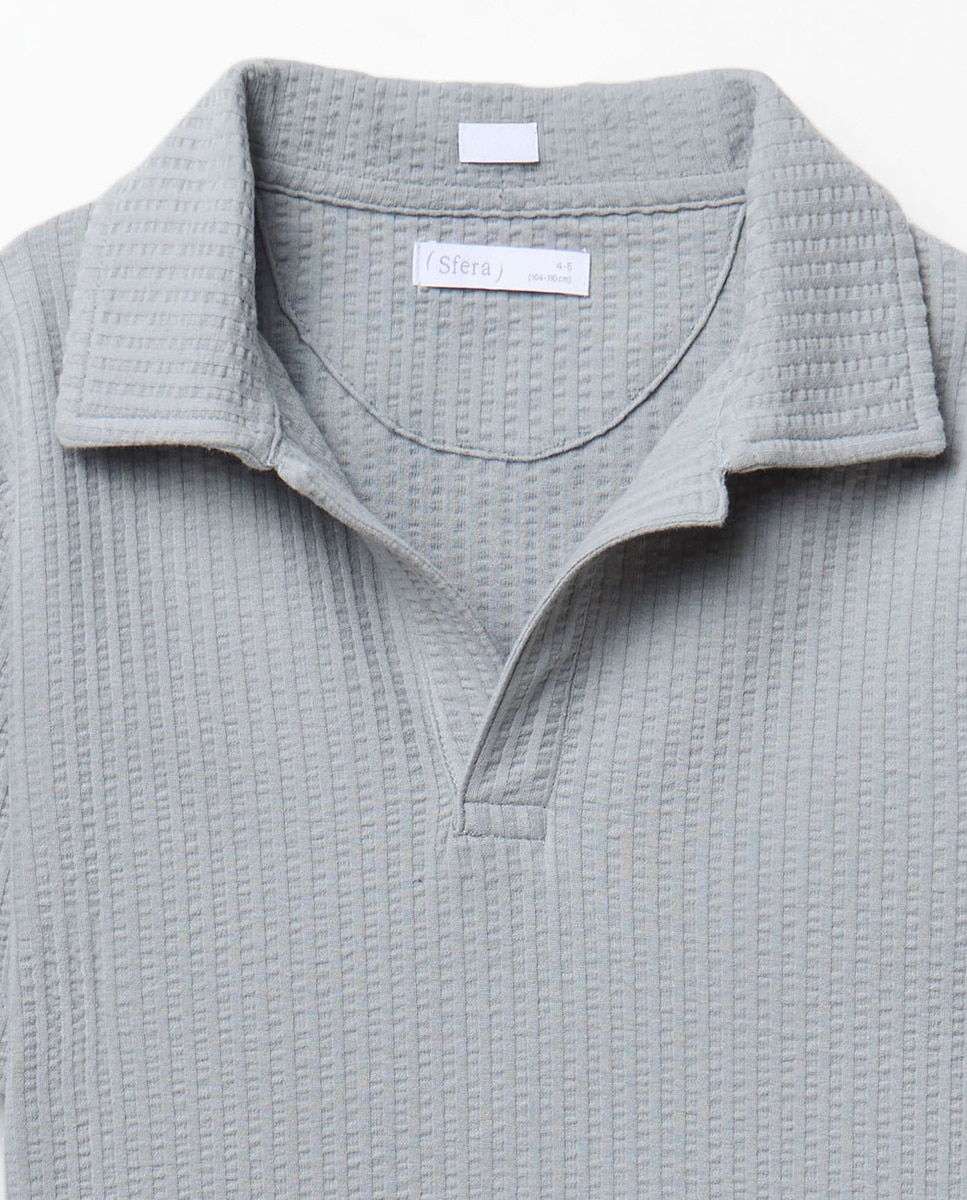 Polo com Textura Sfera Verde-claro-5