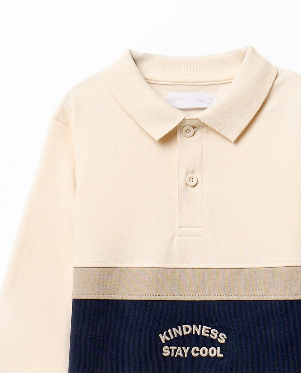 Polo com Risca Horizontal Branco-marfim-2