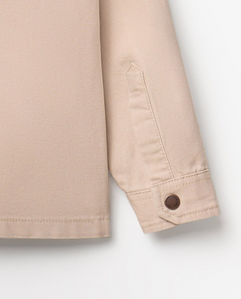 Sobrecamisa com Botões Sfera Bege-7