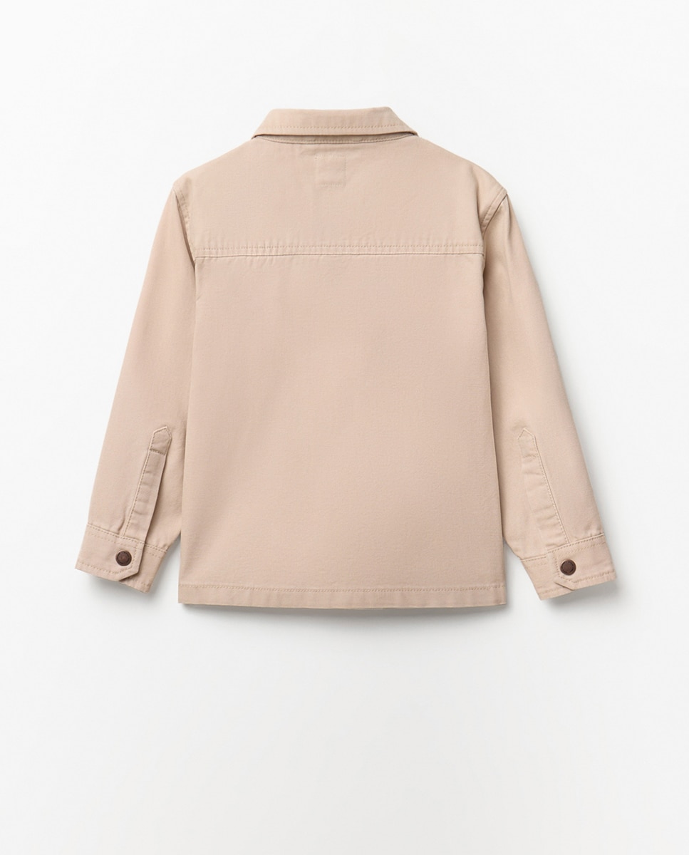 Sobrecamisa com Botões Sfera Bege-8
