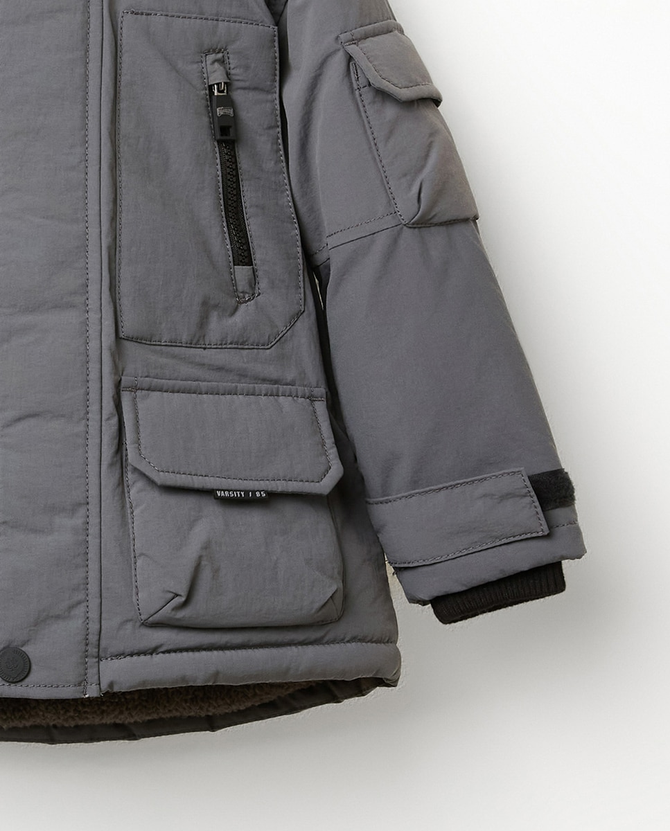 Parka Water Repellent com Bolso Sfera 830 Antracite-3
