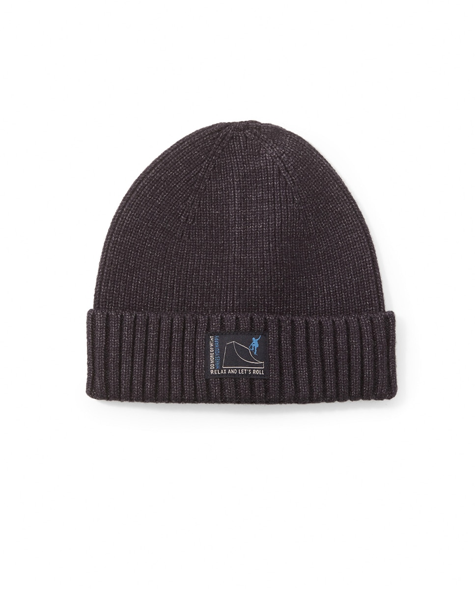 Gorro Básico Canelado Azul-marinho-1