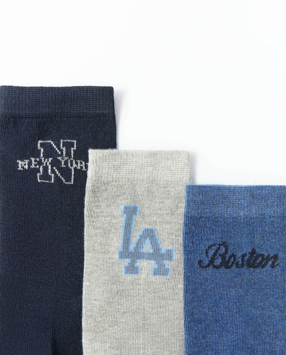 Pack de 3 Pares de Meias University 400 Azul-2