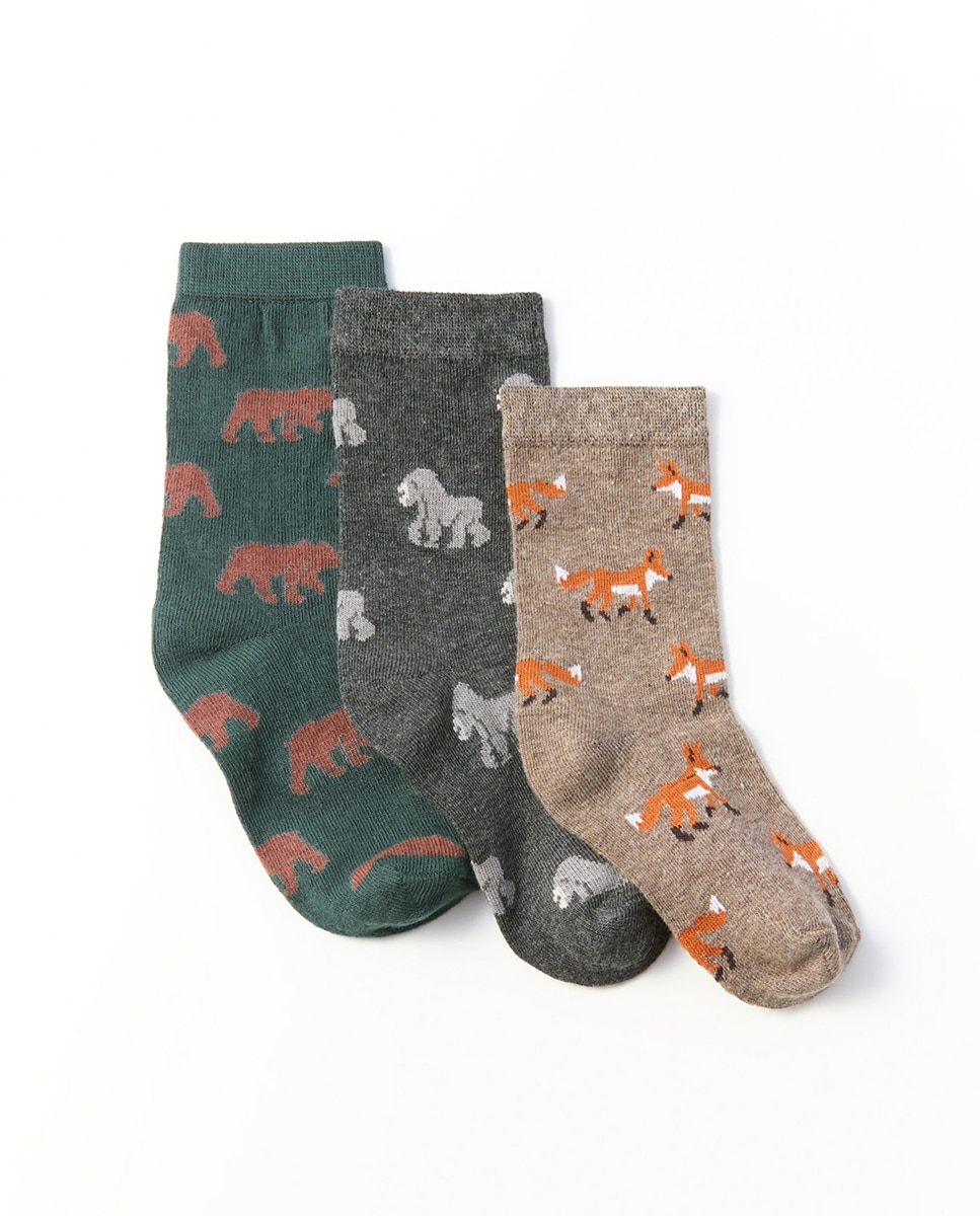 Imagem 0 de Pack de 3 Pares de Meias com Animais