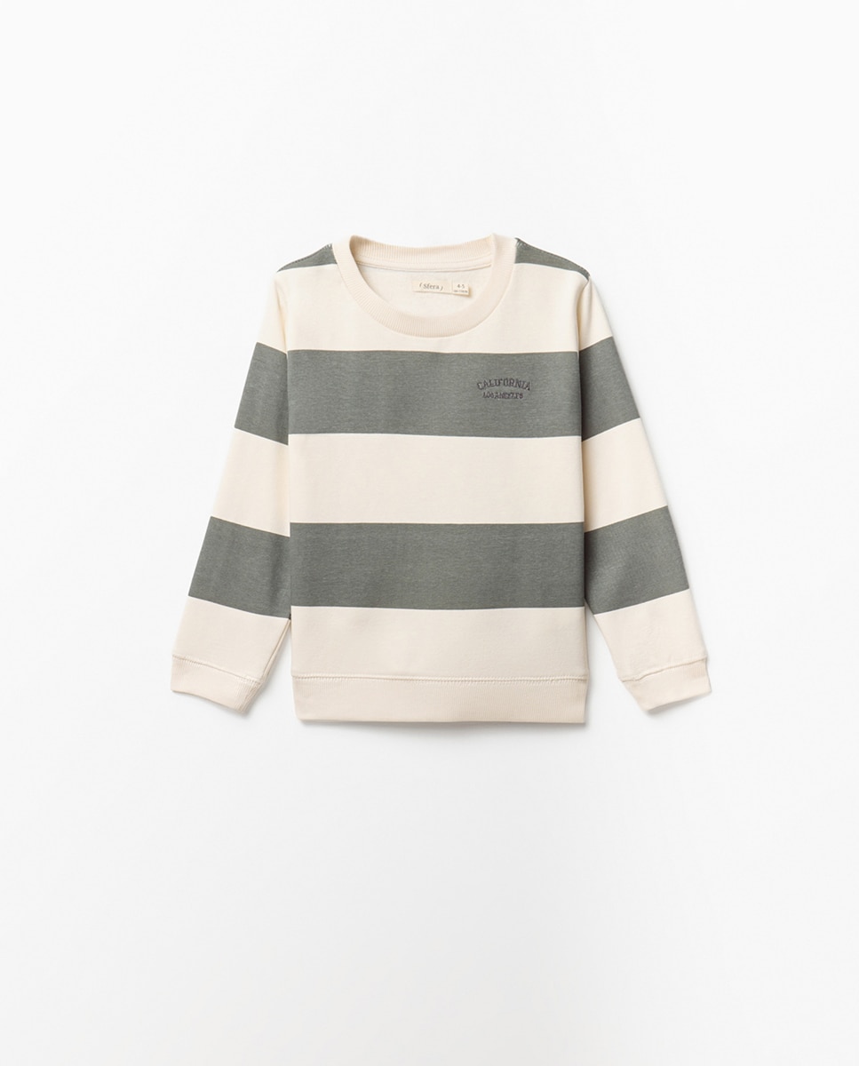 Sudadera rayas bordado - Sfera - Verde Verde-1