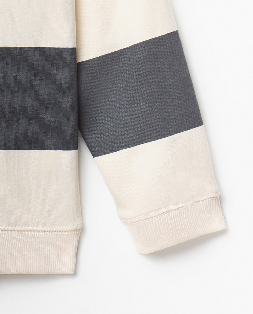 Sudadera rayas bordado - Sfera - Gris Gris-3