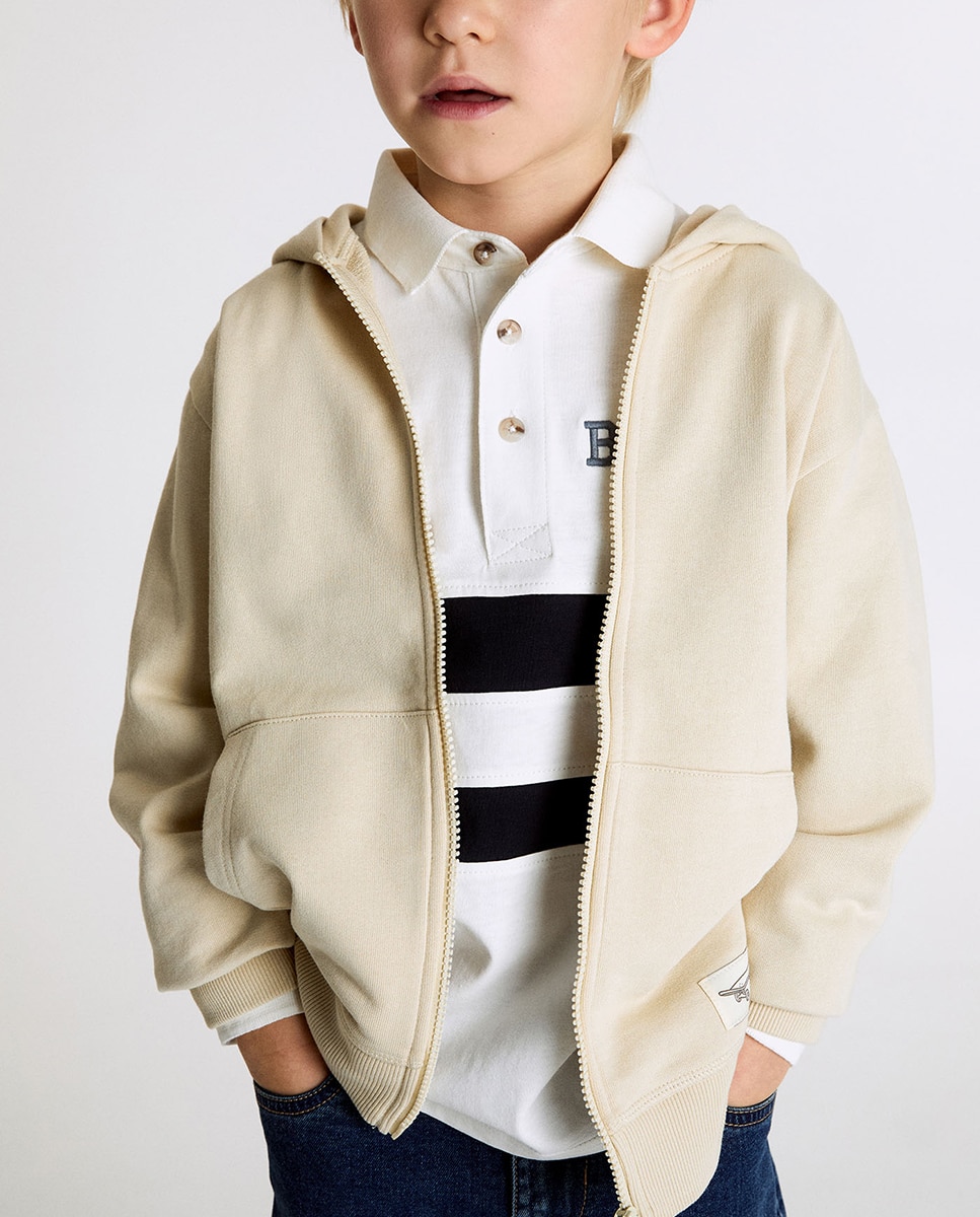 Sweatshirt Aberta Básica Sfera Cru-2