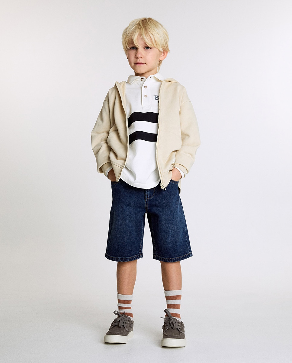 Sweatshirt Aberta Básica Sfera Cru-3