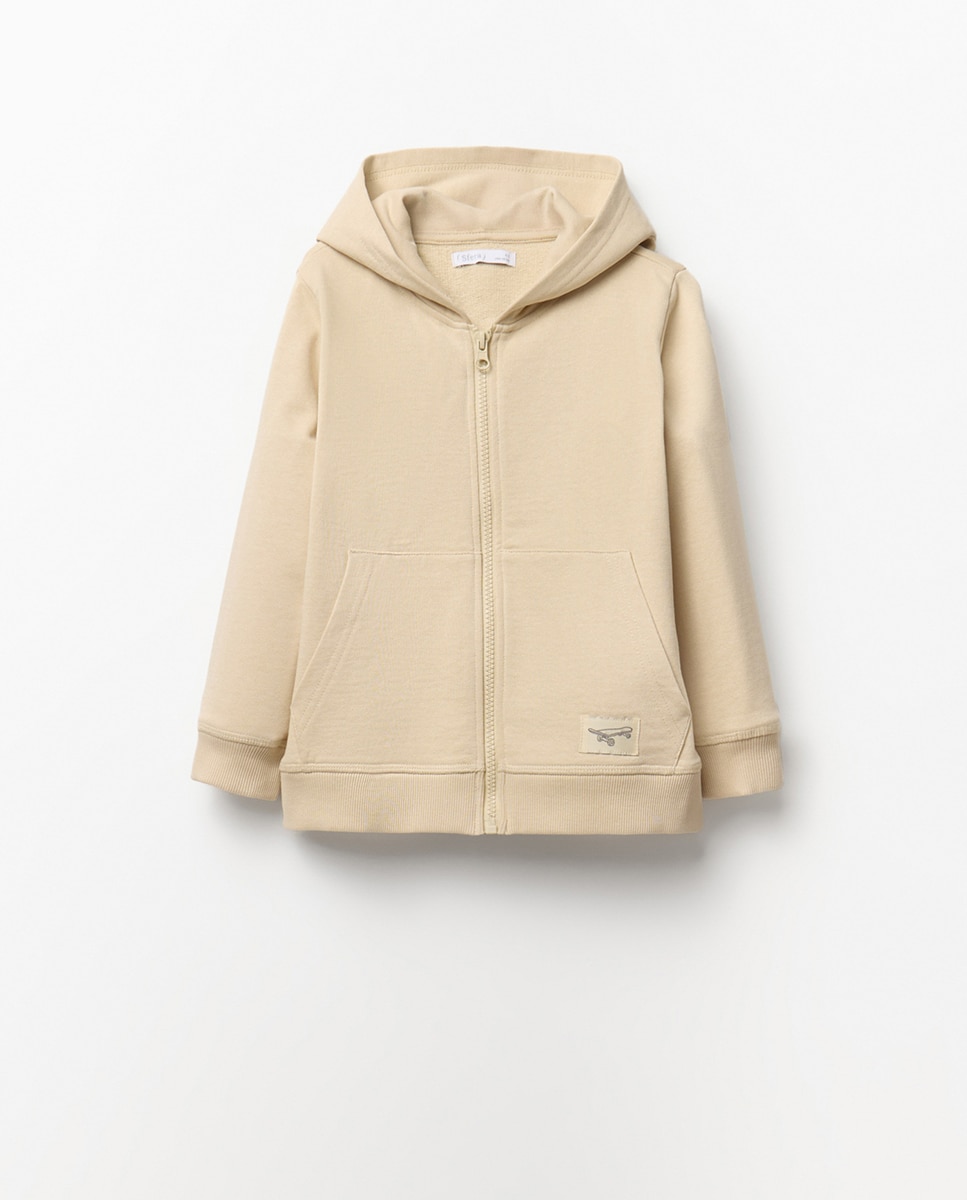 Sweatshirt Aberta Básica Sfera Cru-4