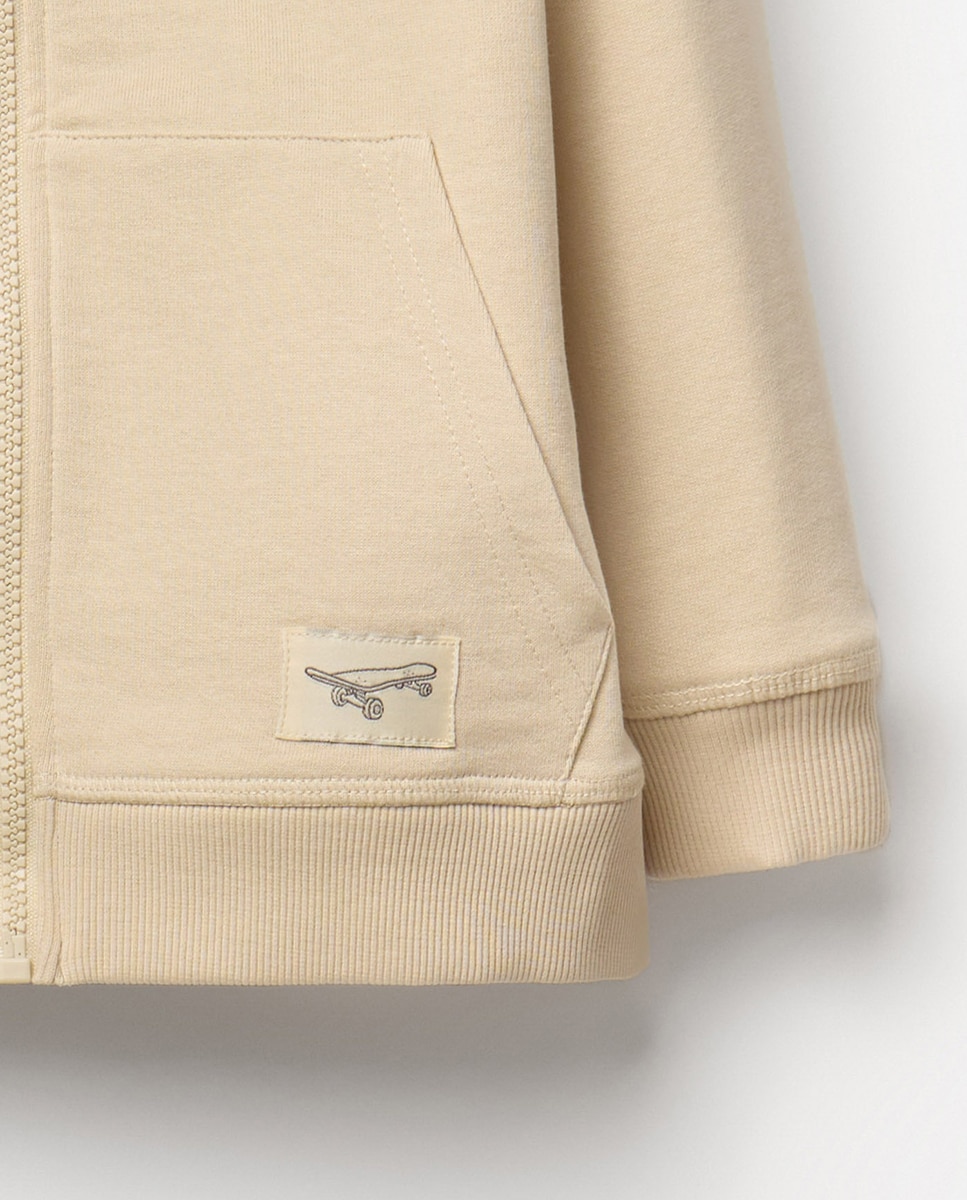 Sweatshirt Aberta Básica Sfera Cru-6