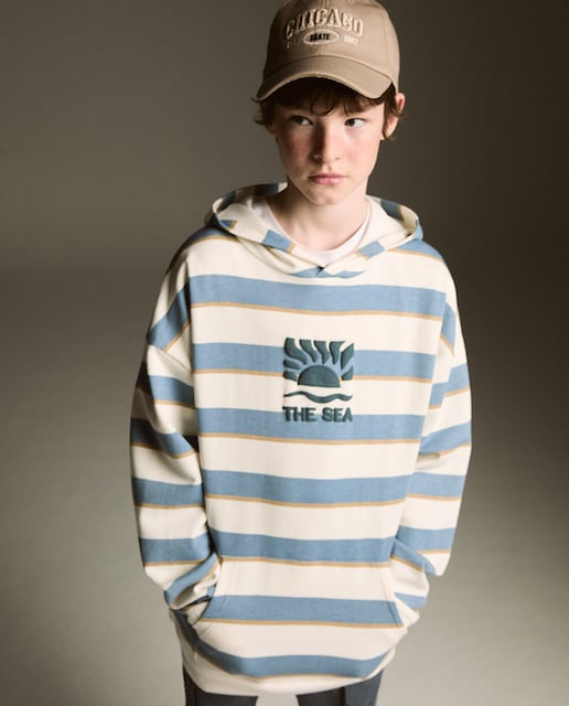 Imagen 0 de Sudadera rayas capucha