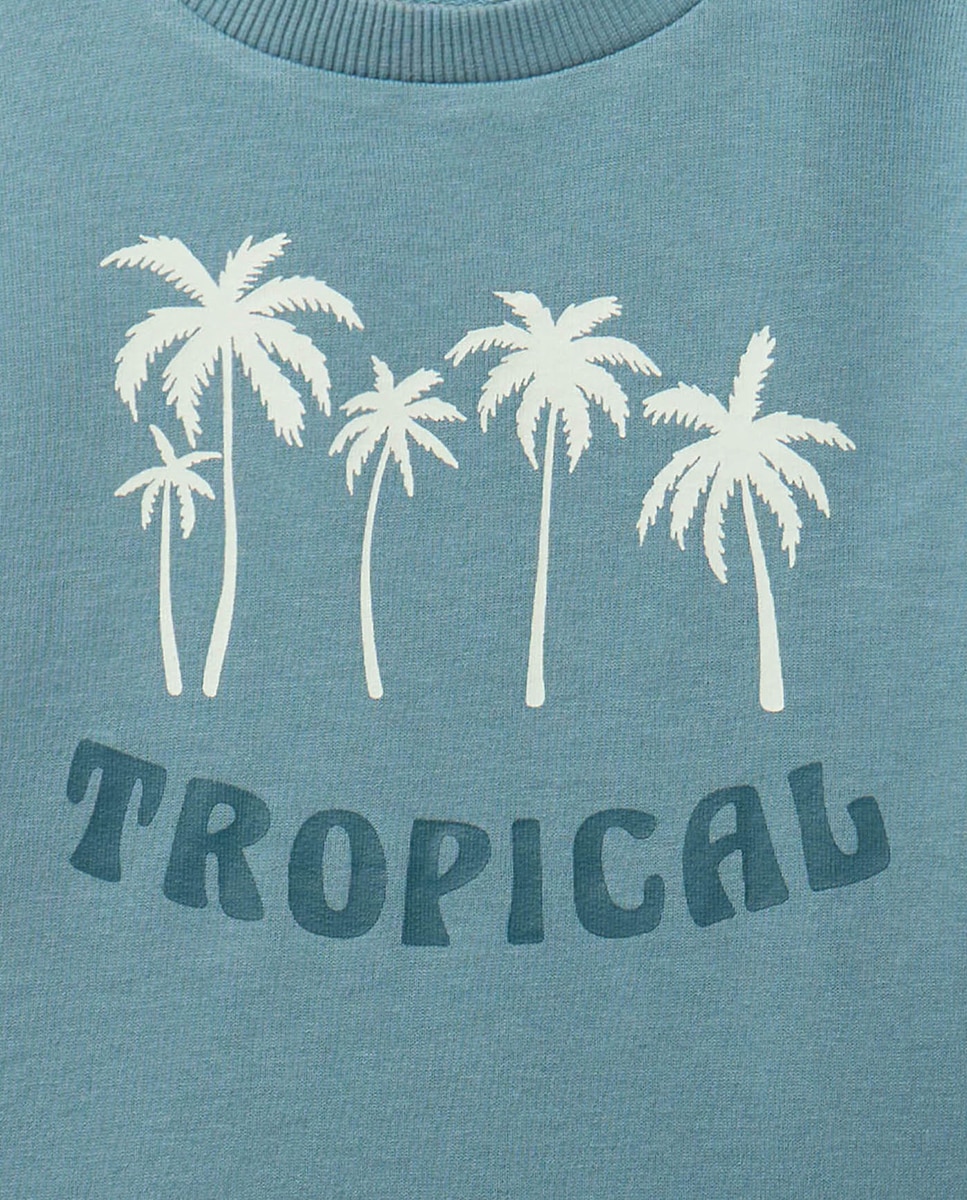 Sweatshirt Básica com Estampado Azul-2