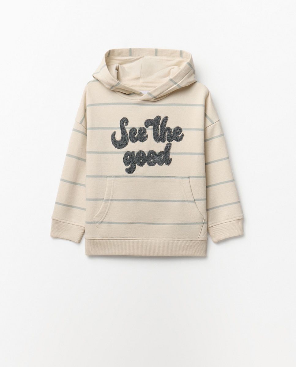 Imagem 0 de Sweatshirt às Riscas e com Capuz