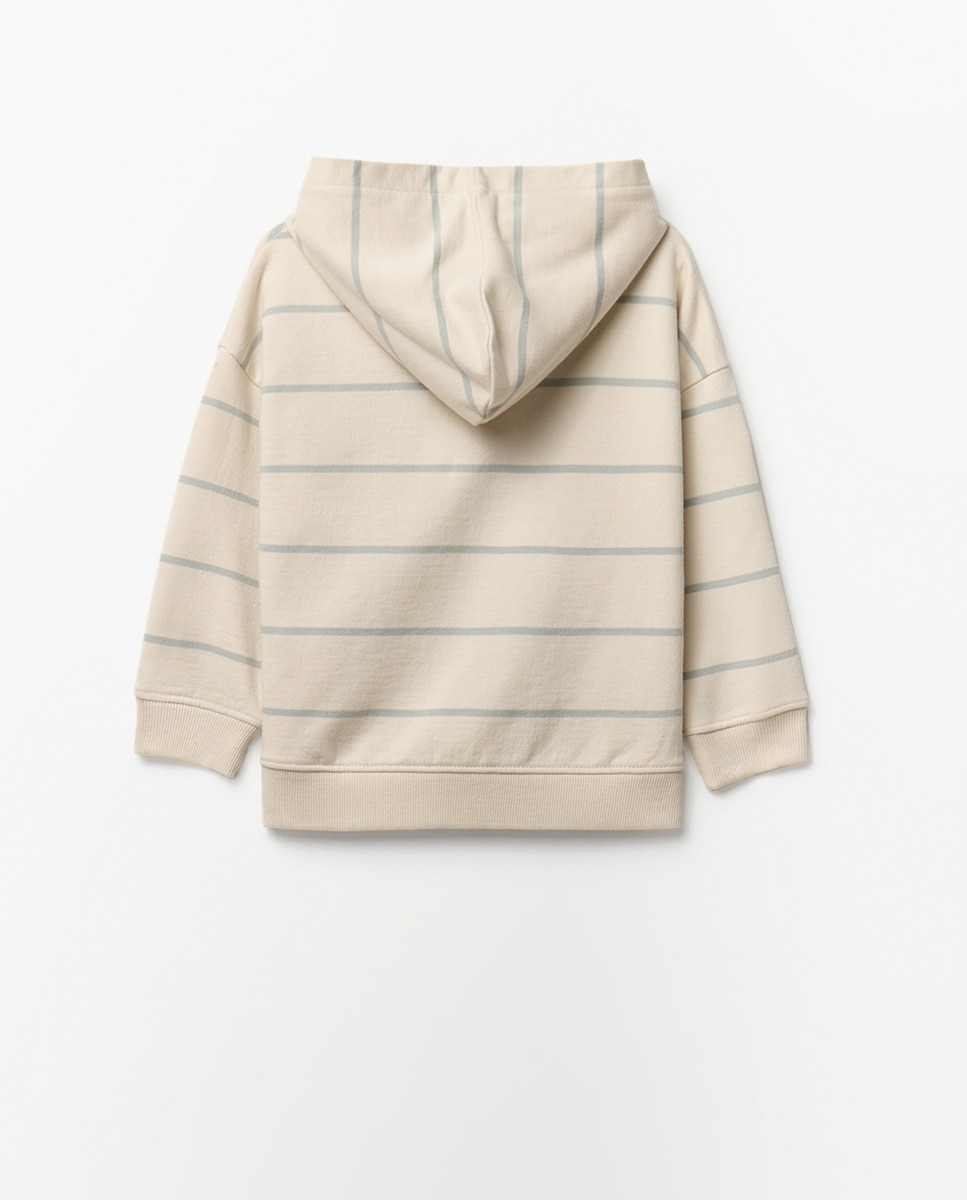 Sweatshirt às Riscas e com Capuz Cru-4