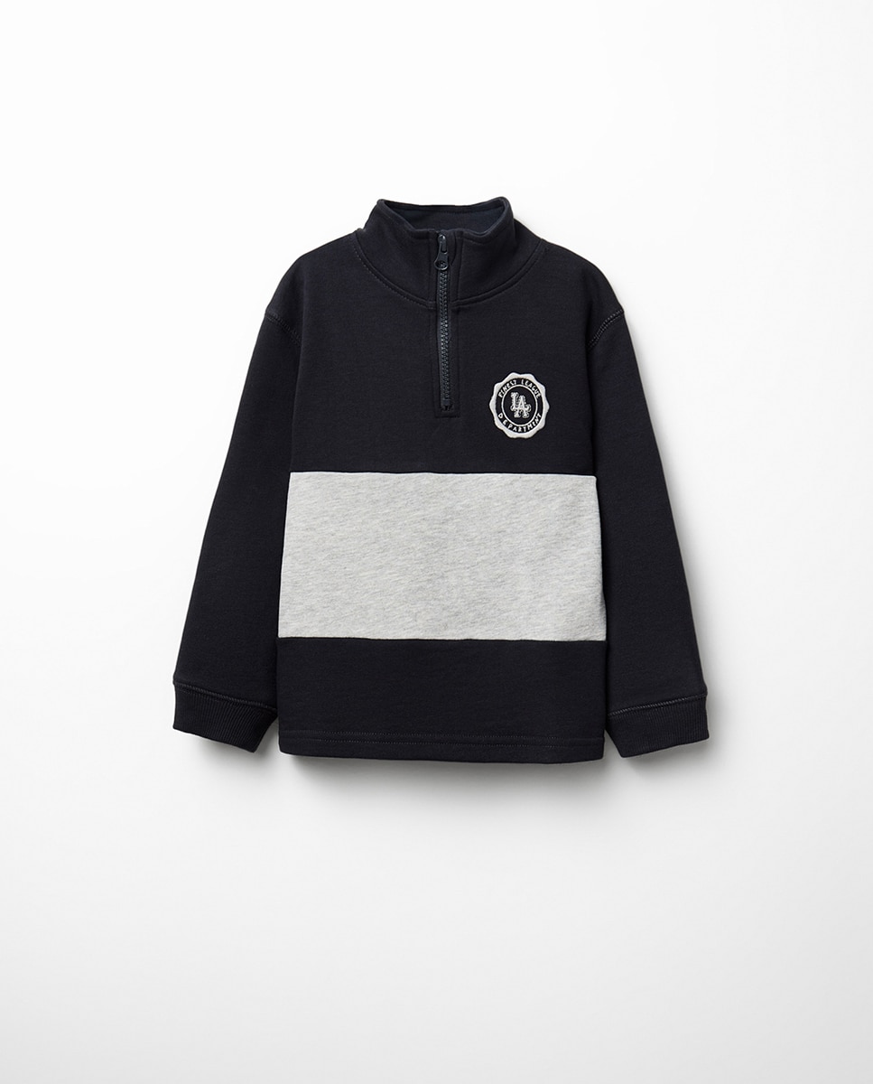 Sudadera franja cremallera - Sfera - Azul marino Azul marino-3