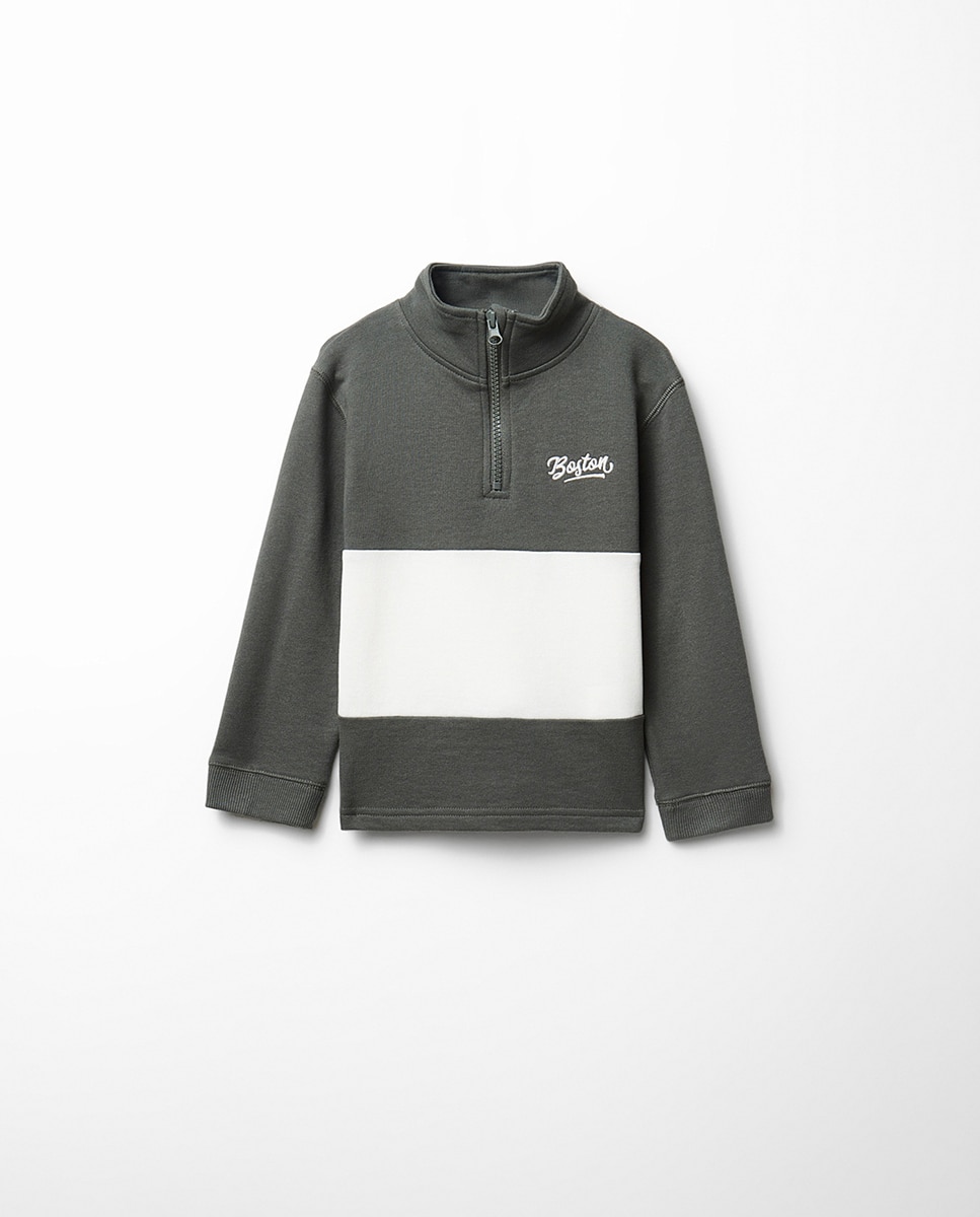 Imagem 0 de Sweatshirt com Risca e Fecho de Correr