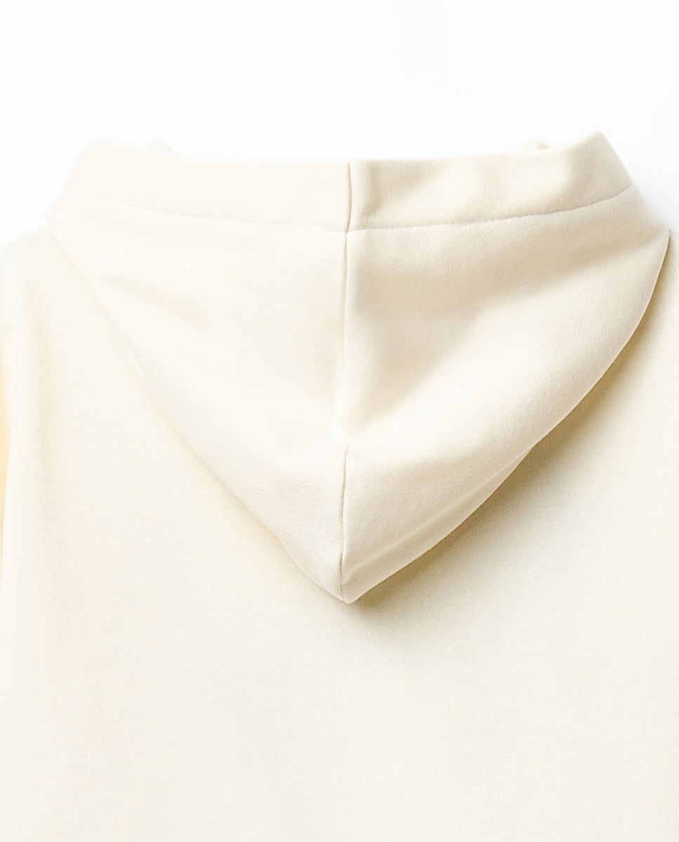 Sweatshirt Bordada com Capuz Sfera Branco-marfim-4