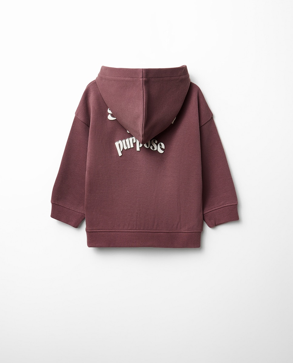 Sweatshirt com capuz Sfera Bordeaux-4