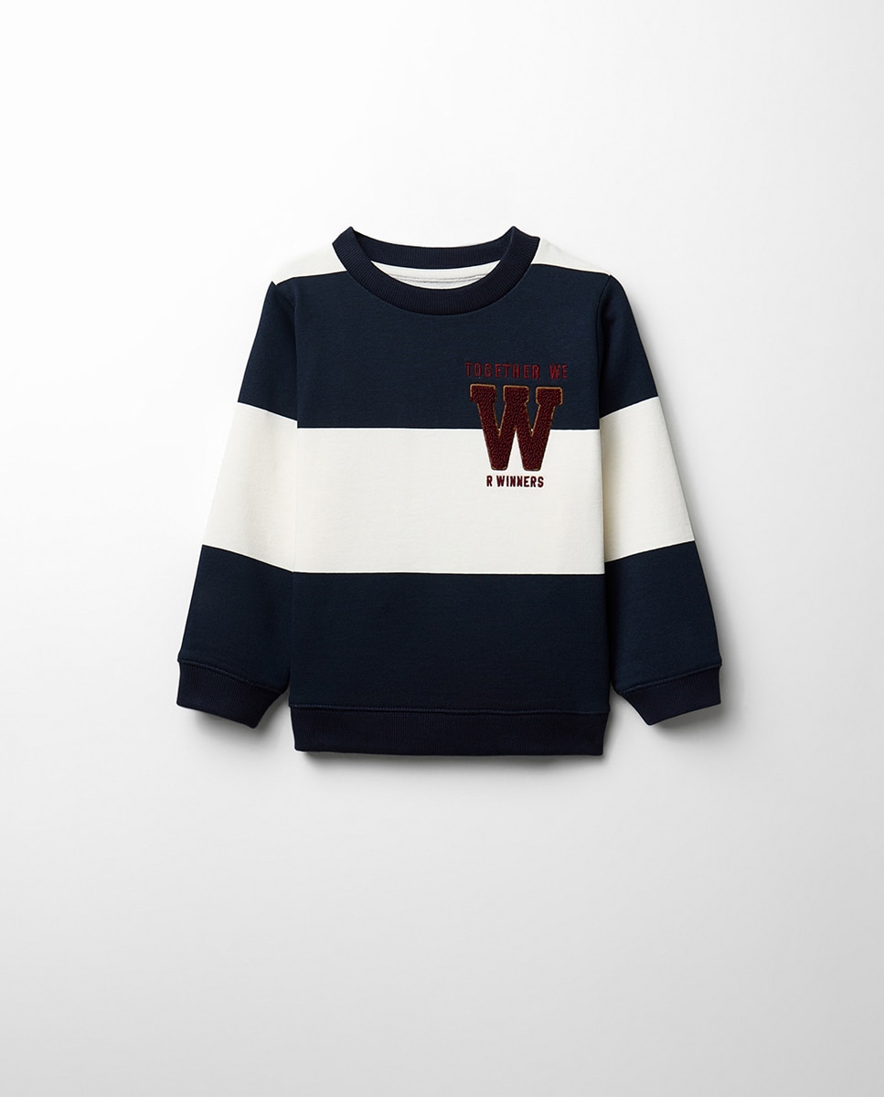 Imagem 0 de Sweatshirt às Riscas em Tecido de Toalha