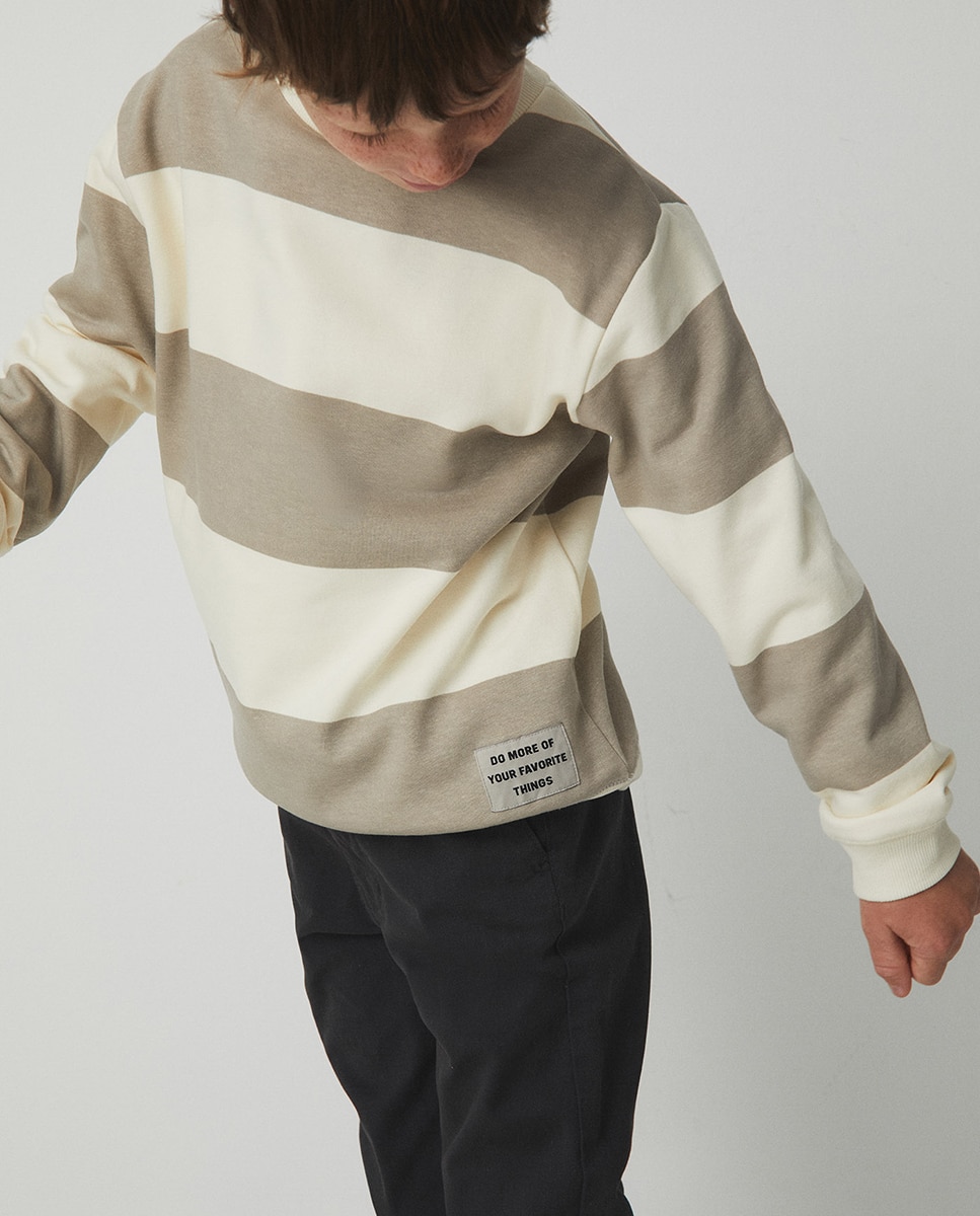 Sudadera rayas etiqueta - Sfera - 850 Piedra 850 Piedra-1