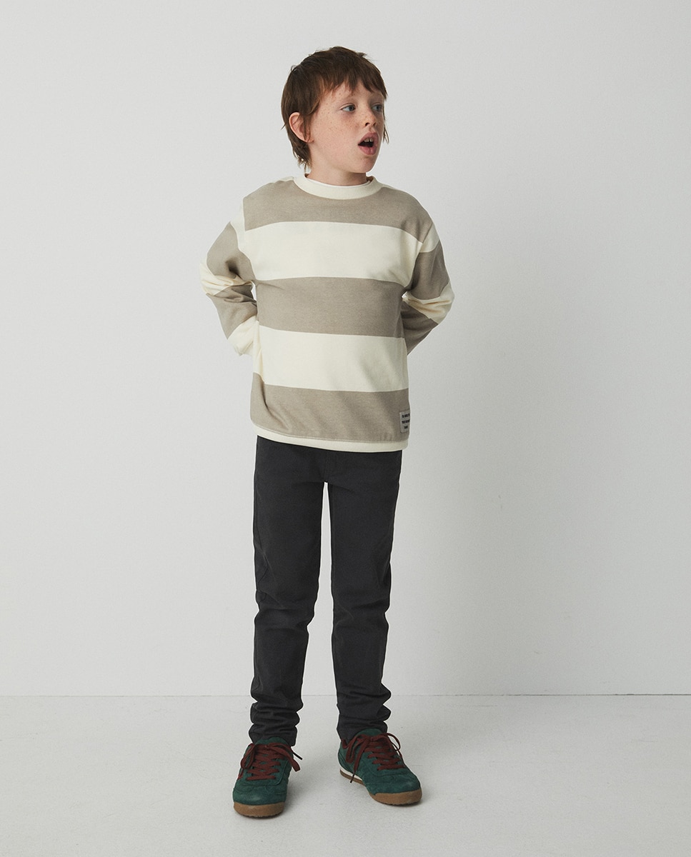Sudadera rayas etiqueta - Sfera - 850 Piedra 850 Piedra-2