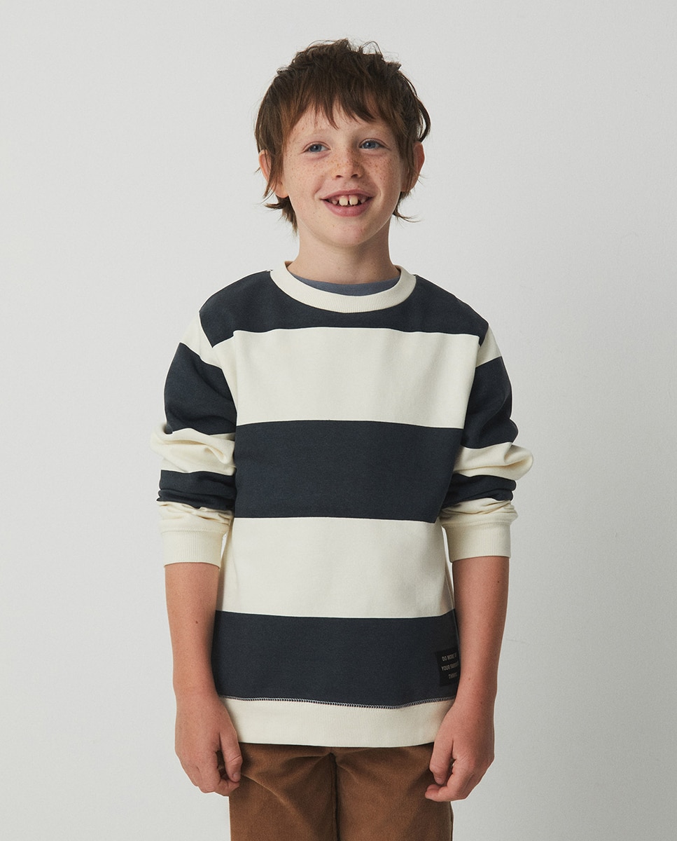 Sudadera rayas etiqueta - Sfera - 830 Antracita 830 Antracita-1