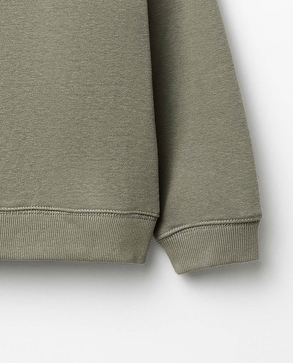 Sweatshirt Básica Lisa Sfera 520 Caqui-3