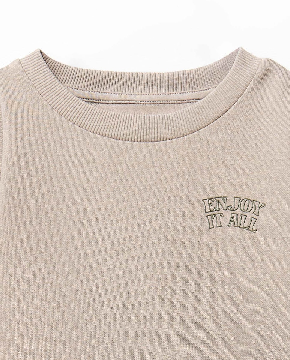 Sweatshirt Básica Lisa Sfera 850 Pedra-2