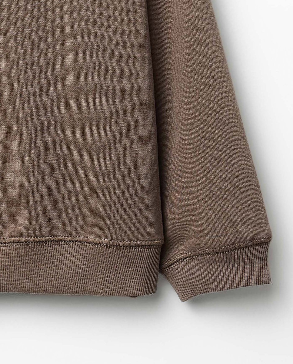 Sweatshirt Básica Lisa Sfera Castanho-3