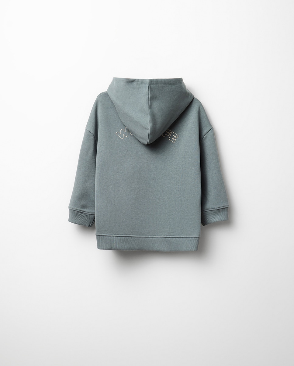 Sweatshirt com Capuz de Toalha 530 Verde Escuro-4