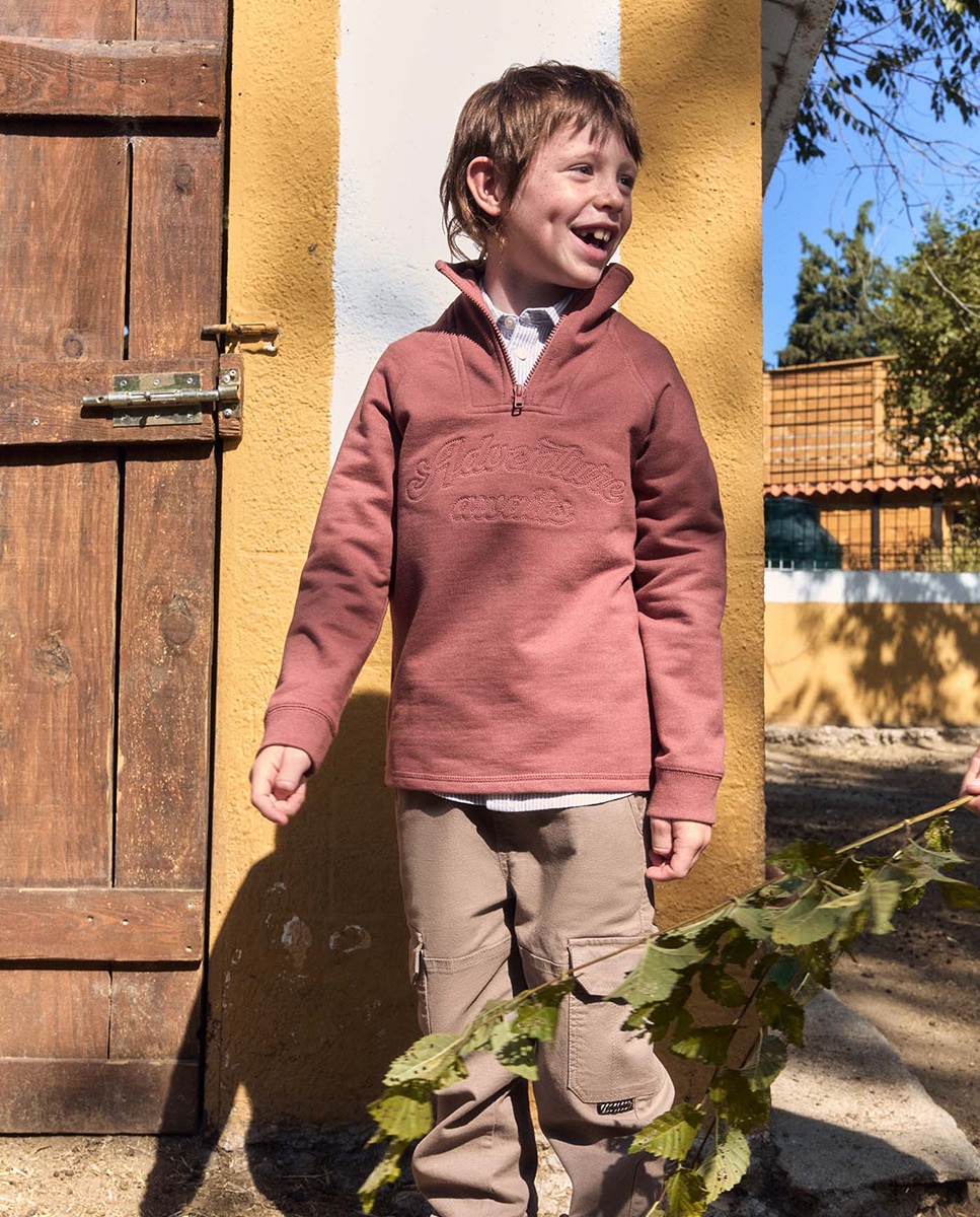 Imagen 0 de Sudadera cremallera Naranja quemado