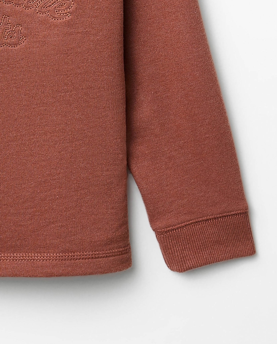 Sweatshirt com fecho de correr Laranja-queimado-4