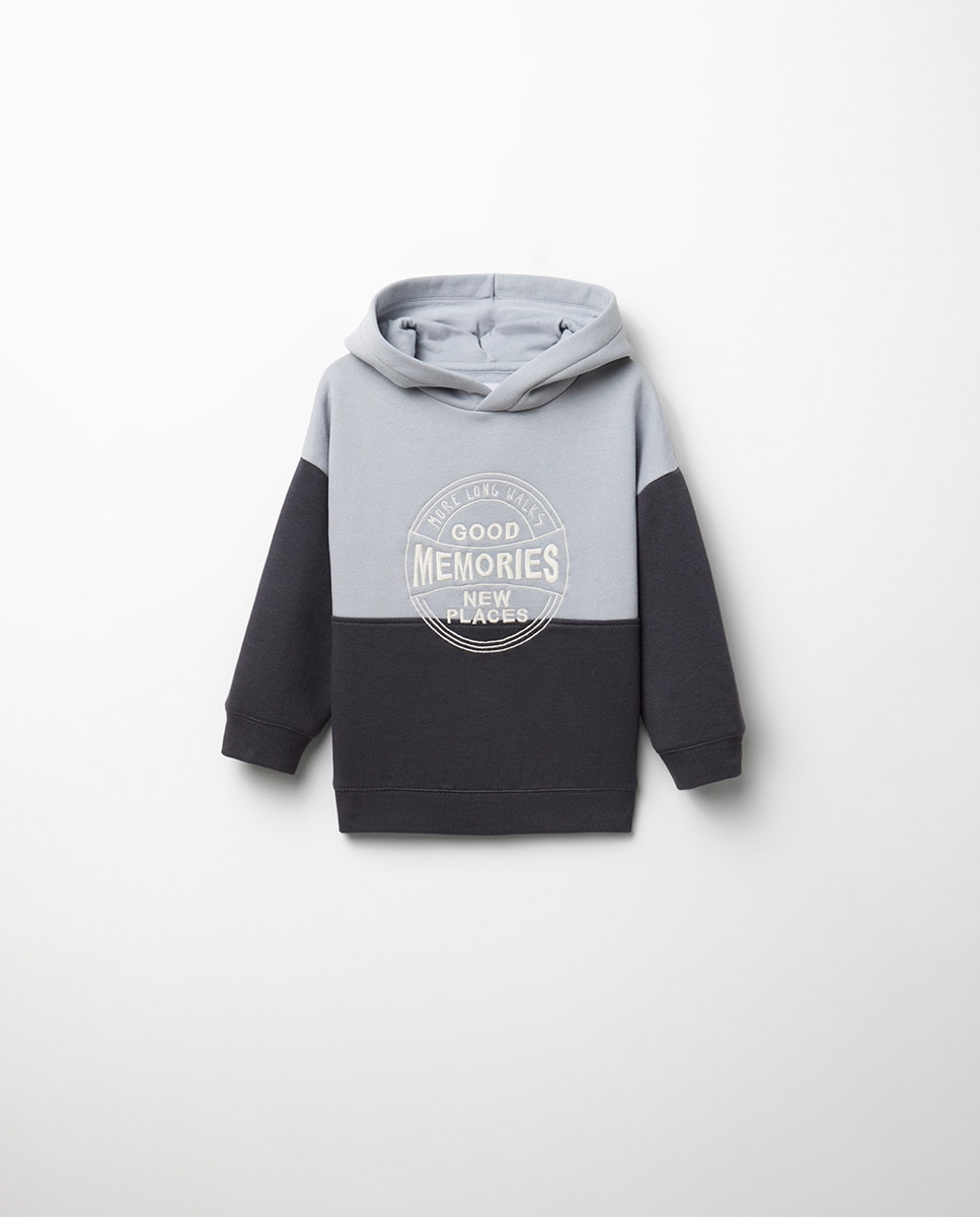 Imagem 0 de Sweatshirt de Color Block com Capuz
