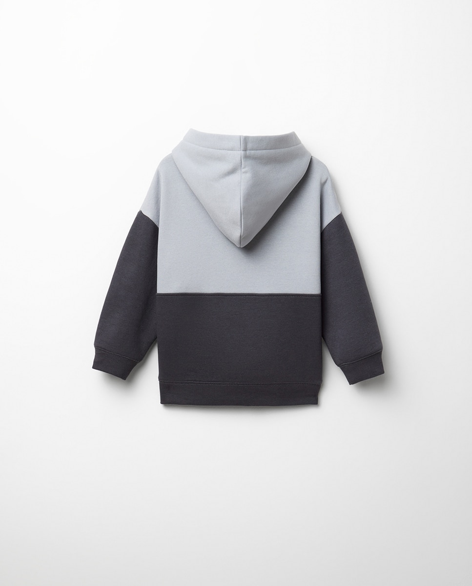 Sweatshirt de Color Block com Capuz 830 Antracite-4