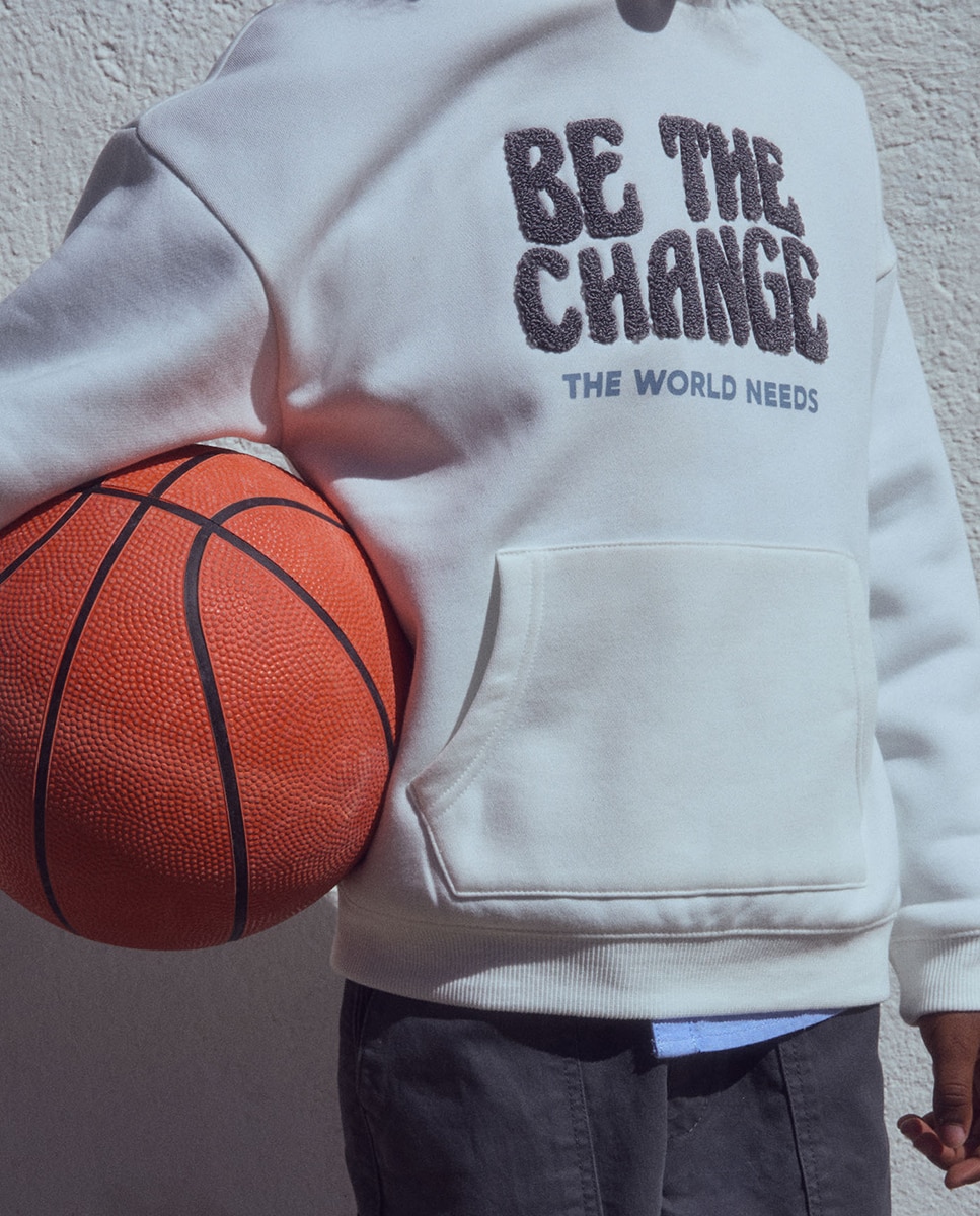 Imagen 2 de Sudadera toalla con capucha - Sfera - Blanco roto Blanco roto