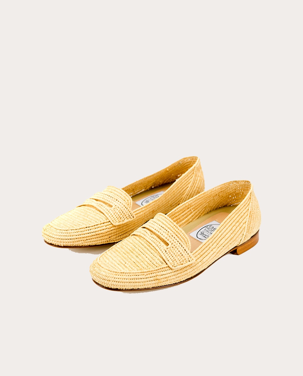 Mocassins de Ráfia Azul-3